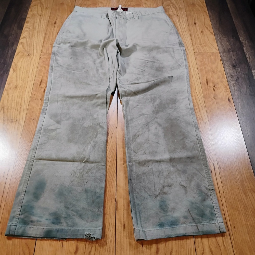 Spitfire Wheels Bighead Men's 36 x 32 Khaki Work Pant Dress? Pant Distressed
